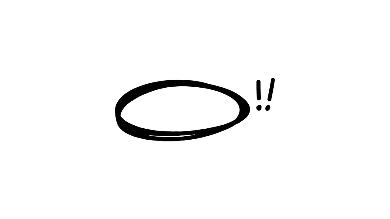 Hand Drawn Animated Oval with Exclamation Marks