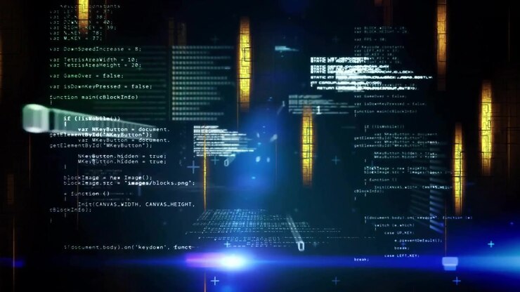 Blå puls starter, kode driver, bjælker skifter, prismer passerer, strålebelysning til dataanalyse