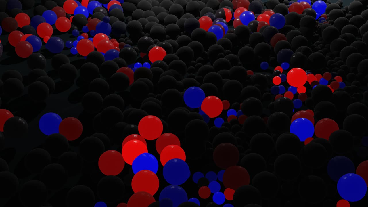 불은 추상적인 크리스마스 꽃받침과 같은 모양을 형성하기 시작합니다. 물결은 크리스마스 장식과 같은 공을 가로질러 달립니다. 3d 추상적인 루프 된 배경은 회색 구가 많은 평면에 놓여 있습니다.