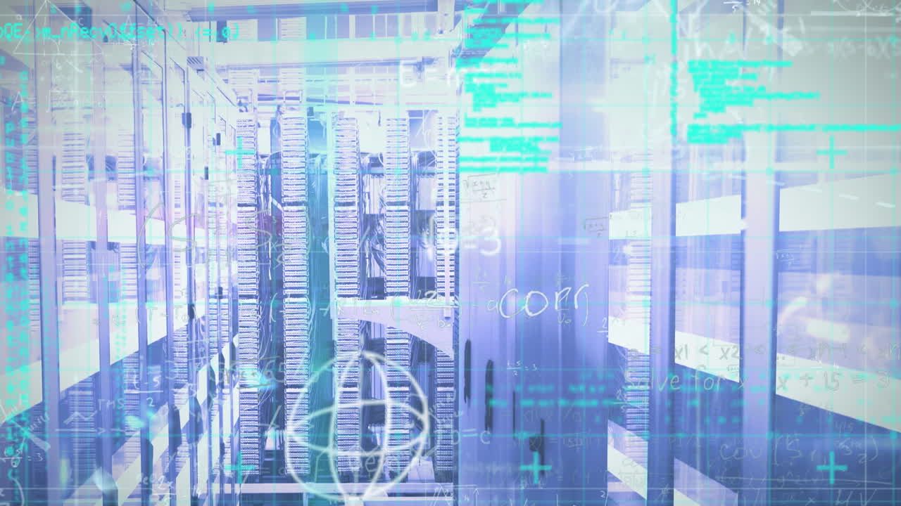 animación de ecuaciones matemáticas y procesamiento de datos a través de la sala de servidores