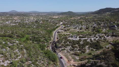 vista aérea de la carretera del bosque de goatherd