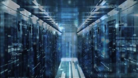 animation of data processing and digital information flowing