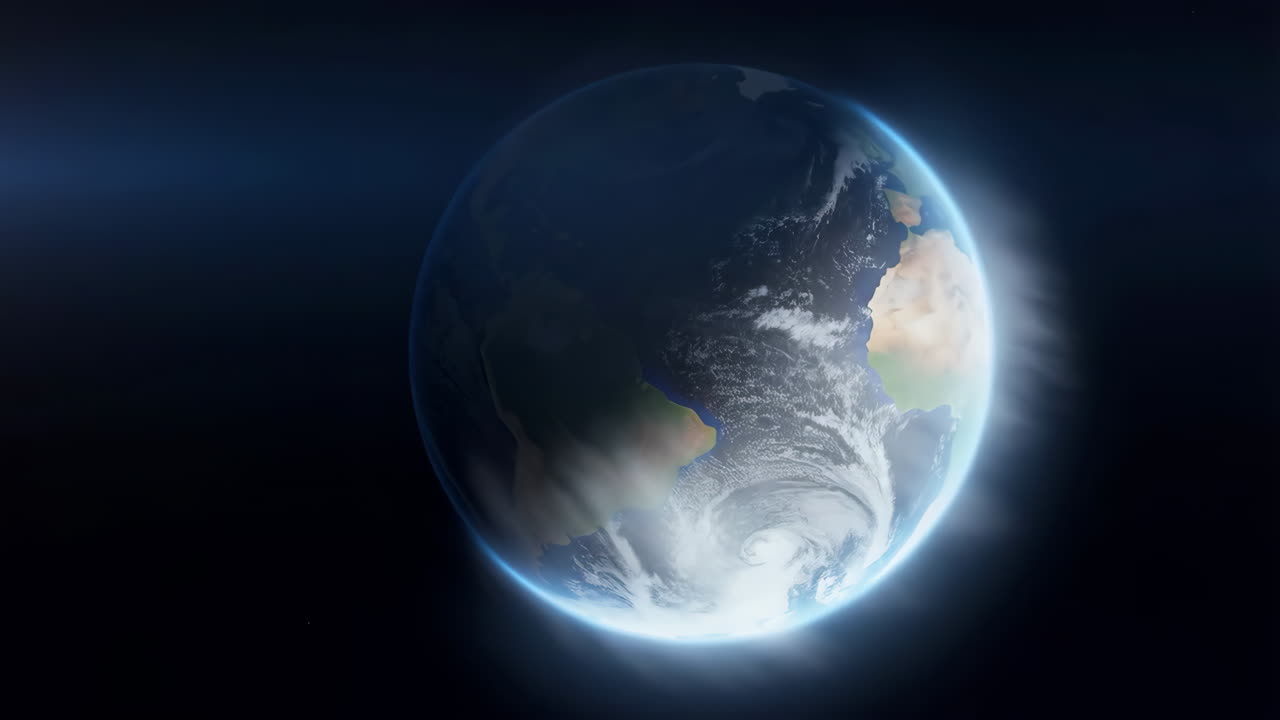 Earth from Space with Sunlight