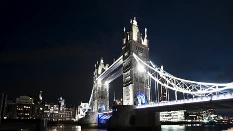 looking south towards tower bridge in the evening