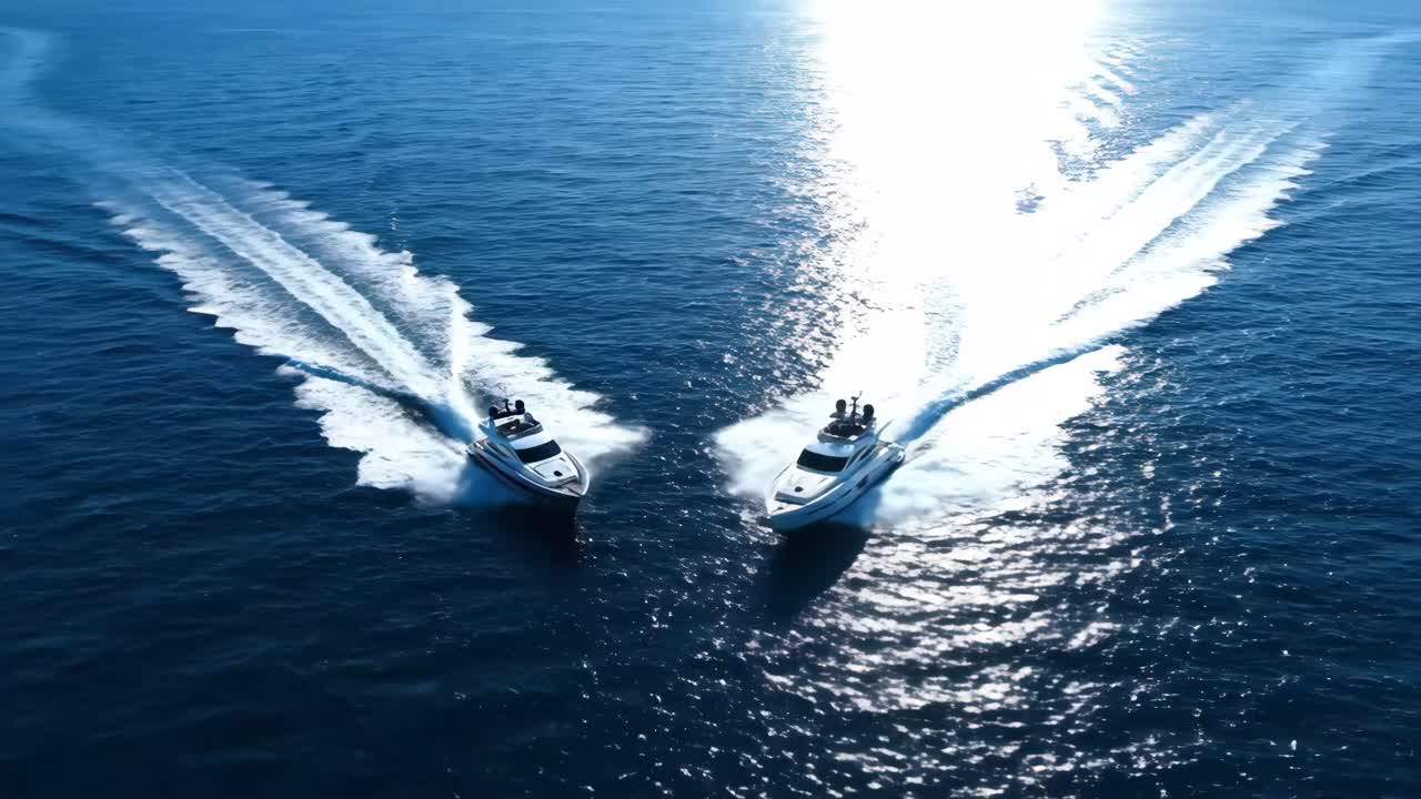 Açık denizde yarışan iki yat