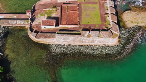 Aerial-Video-Of-Fuerte-San-Geronimo-In-San-Juan-Puerto-Rico