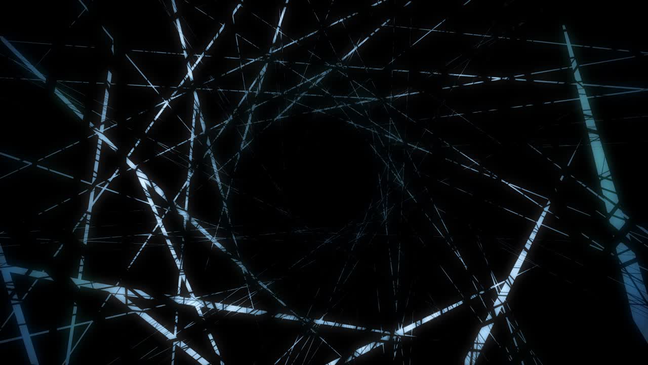 Abstract Dark Horror Mystical Spiderweb Lines Tunnel Black Background Loop Animation
