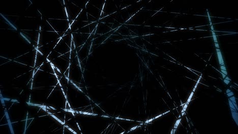 abstract dark horror mystical spiderweb lines tunnel black background loop animation