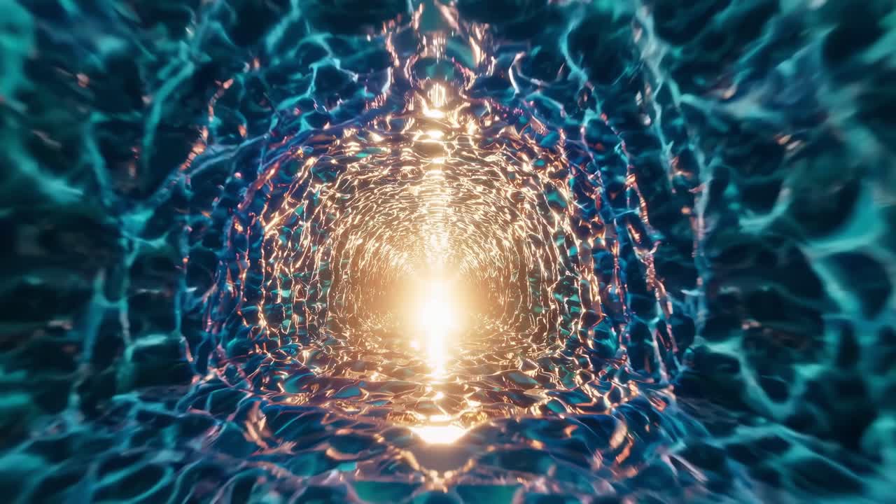 Abstract 3D Tunnel with Glowing Light