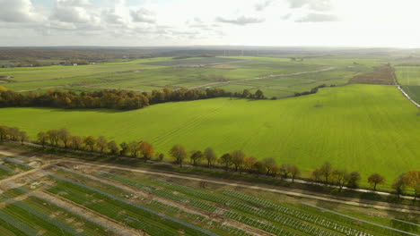 green fields near the construction of the largest photovoltaic farm in central europe