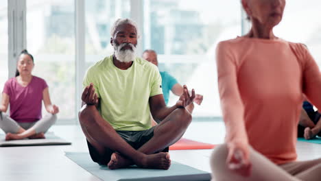 senior yoga class meditation session