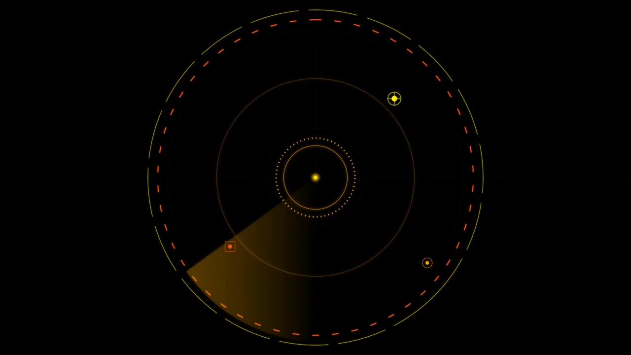 Interfaccia dello schermo radar digitale con scansione di obiettivi