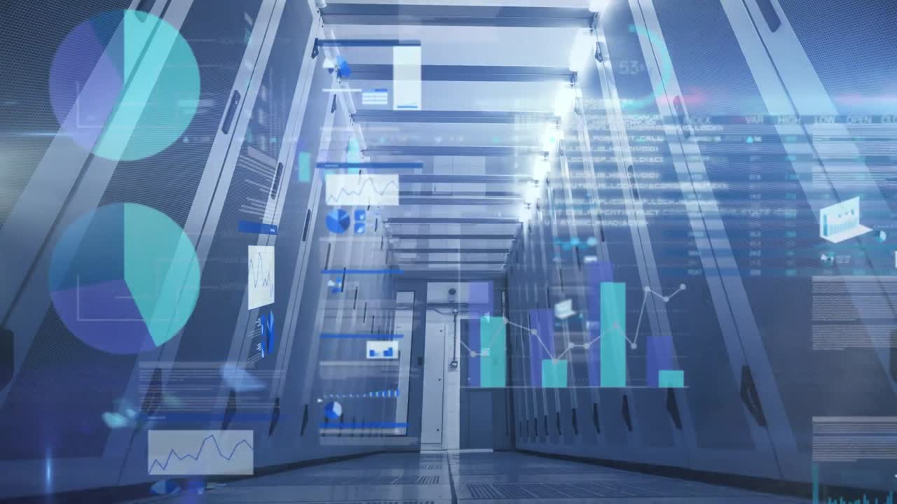 빈 컴퓨터 서버 에서 통계 데이터 처리의 애니메이션