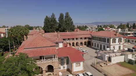 aerial historical court building in nicosia old town, north cyprus