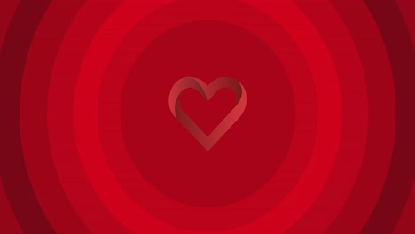 animation of heart over red circles on red background