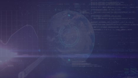 animación del botón de apagado sobre el globo y procesamiento de datos.