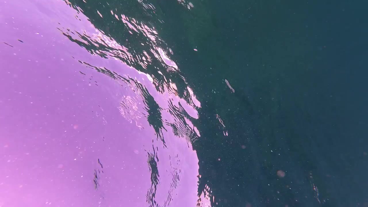 Underwater View of Ocean Surface and Sunlight