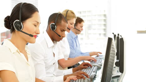 call centre employees at work