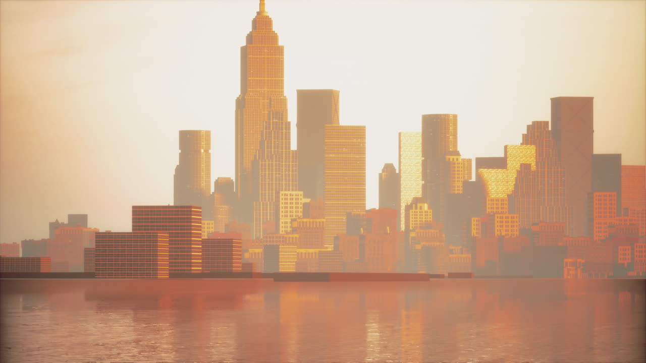 해가 뜨는 도시 풍경