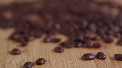 pile of coffee beans slow motion push