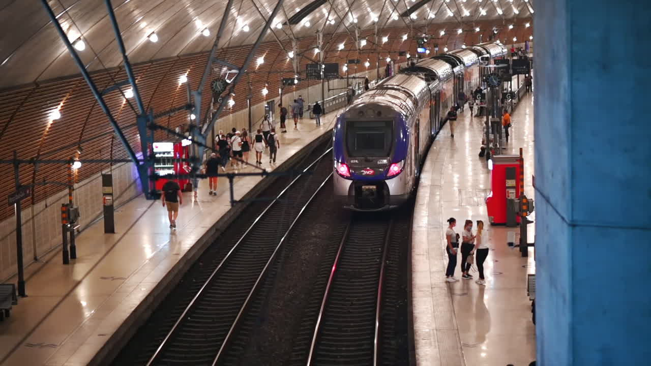 MONACO, MONACO - 15 SEPTEMBER, 2021: SNCF train at the Monte Carlo train station