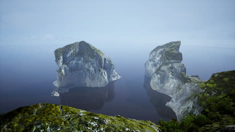 Vista-Aérea-Sobre-Piedras-Blancas-En-El-Fondo-Del-Océano-Y-Acantilados-De-Tiza