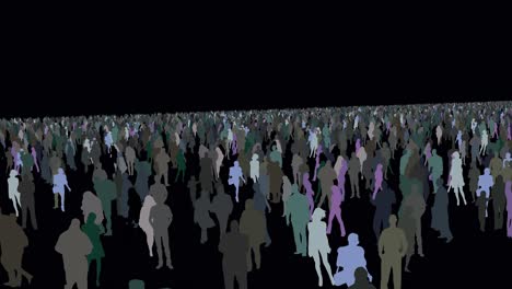 animación del festival mundial de multitud no socialmente distanciada