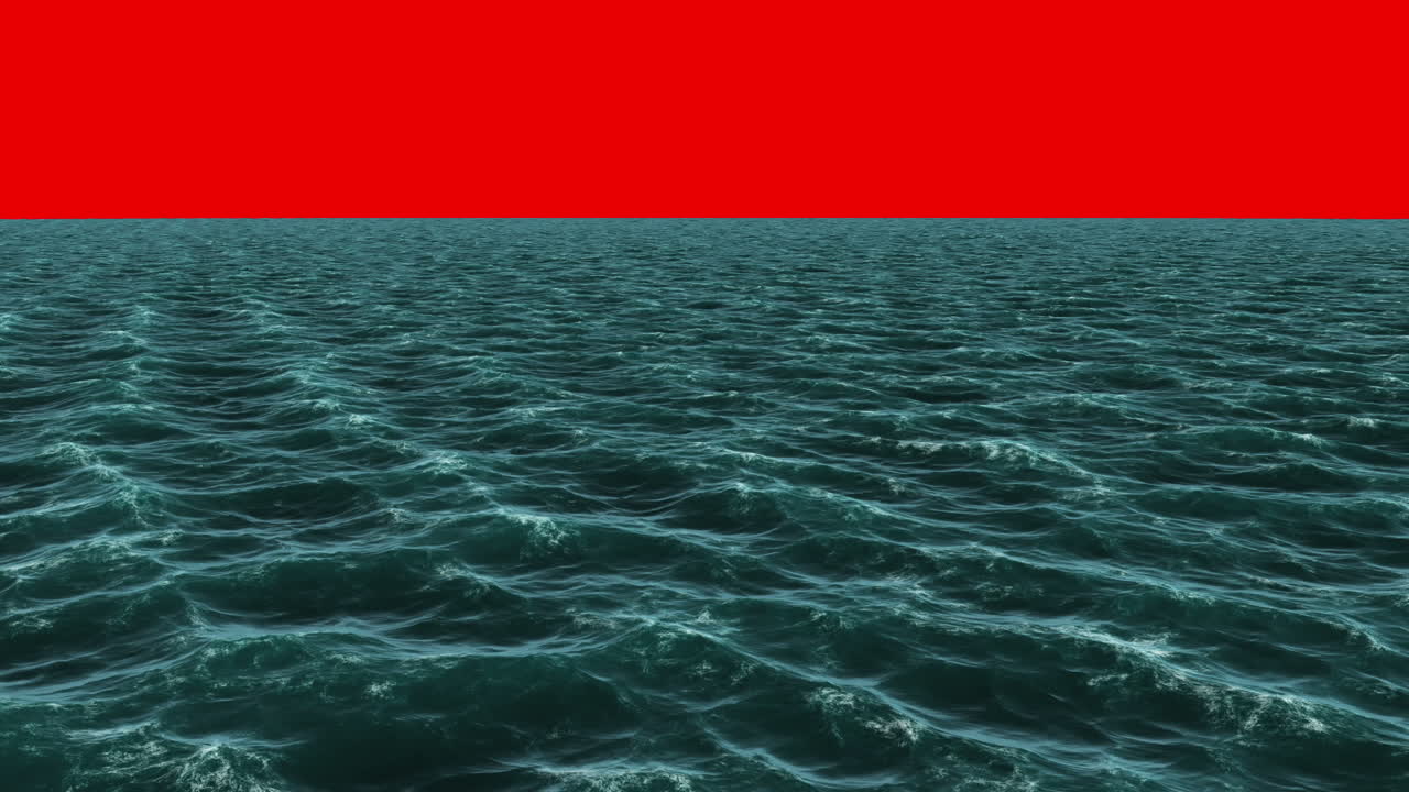 디지털로 생성된 파란 바다의 움직임