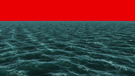 Digitally generated blue ocean moving