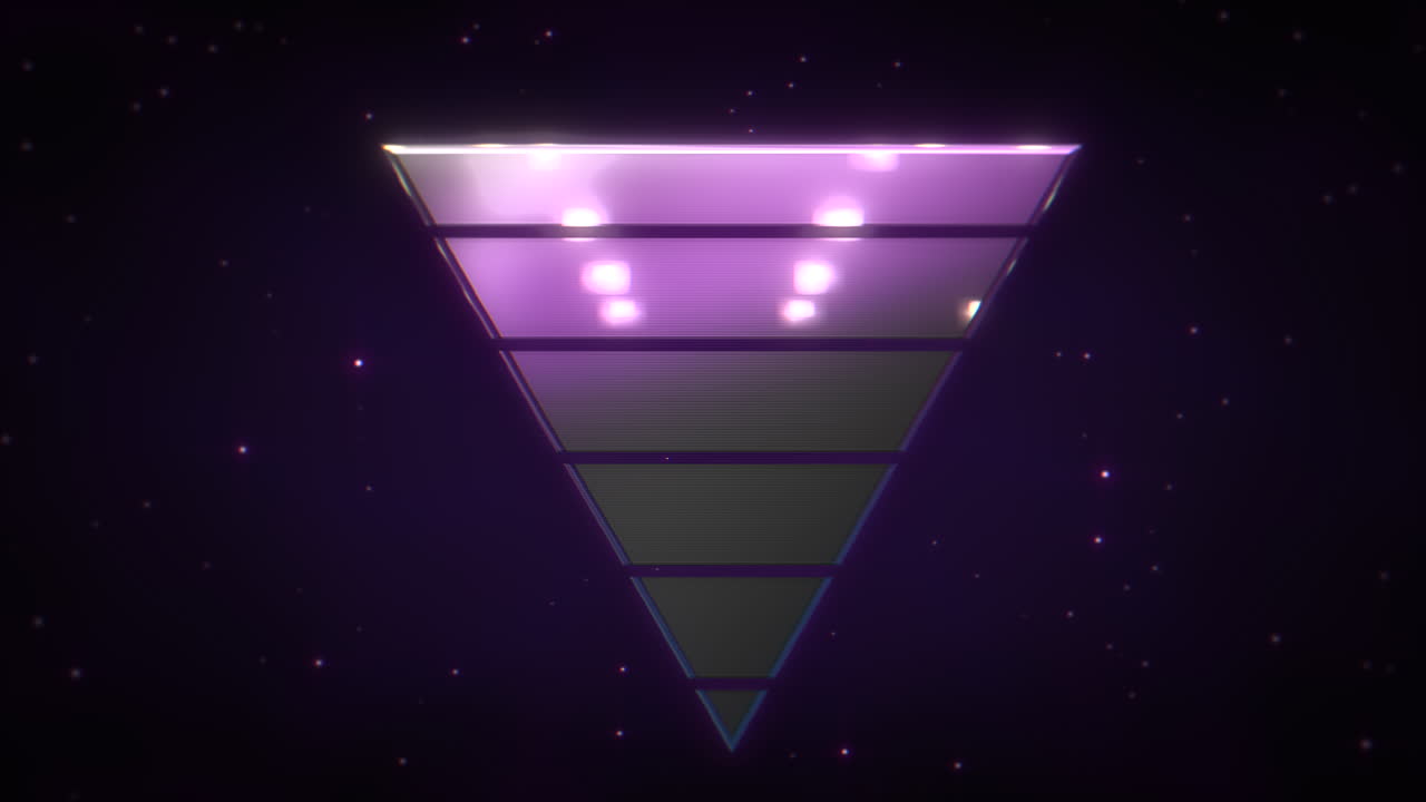 추상적 인 배경 4 공간에서 모션 복고풍 삼각형