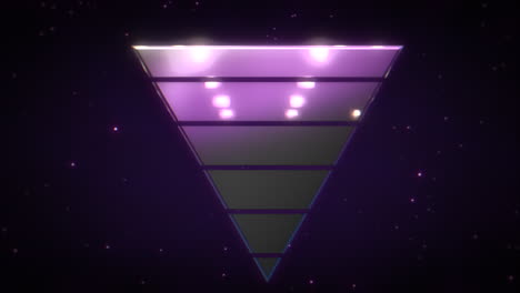 triángulo retro de movimiento en el espacio con fondo abstracto 4