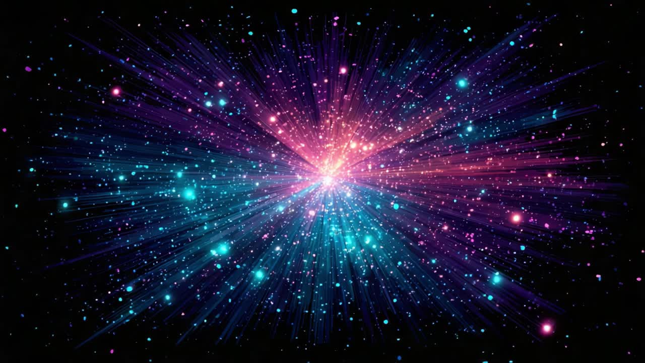 A Captivating Cosmic Burst Unveiling a Mesmerizing Array of Stars and Colors in a Vibrant Explosion of Light and Energy Set Against a Deep Black Background