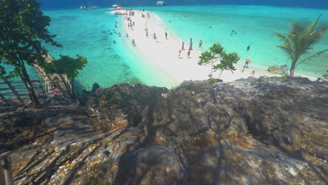 beautiful white sand and sandbar of sumilon island, cebu, philippines