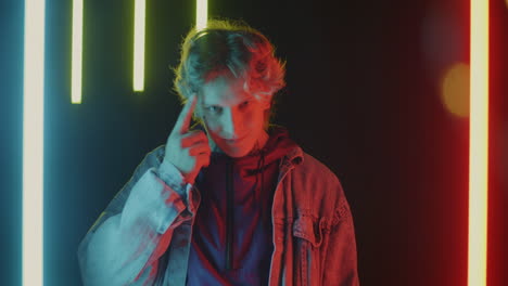 neon portrait of young adult