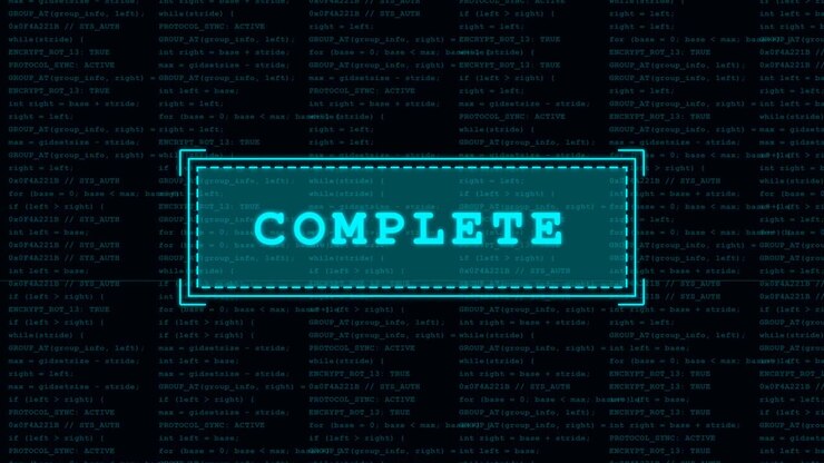 Digital Interface Loading Screen with Initializing and Complete Status