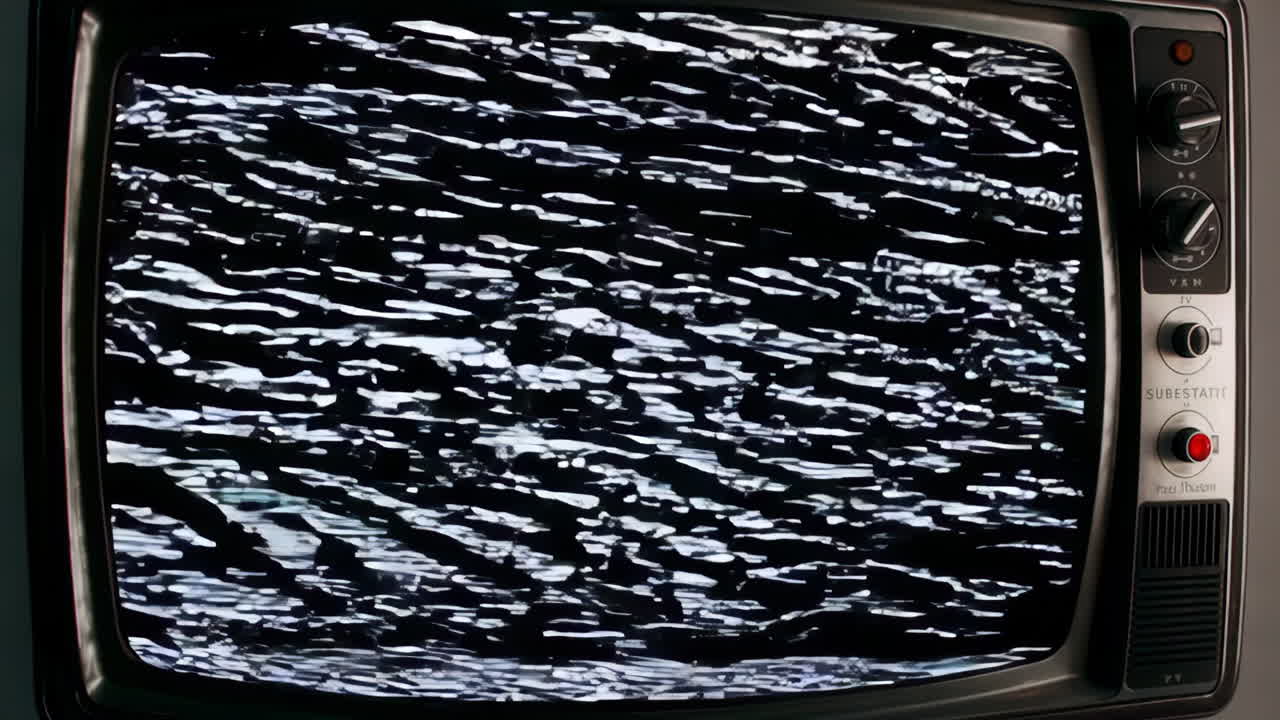 정적 소음과 함께 빈티지 tv