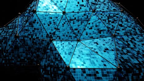 Abstract 3D Geometric Shapes with Blue Color Scheme