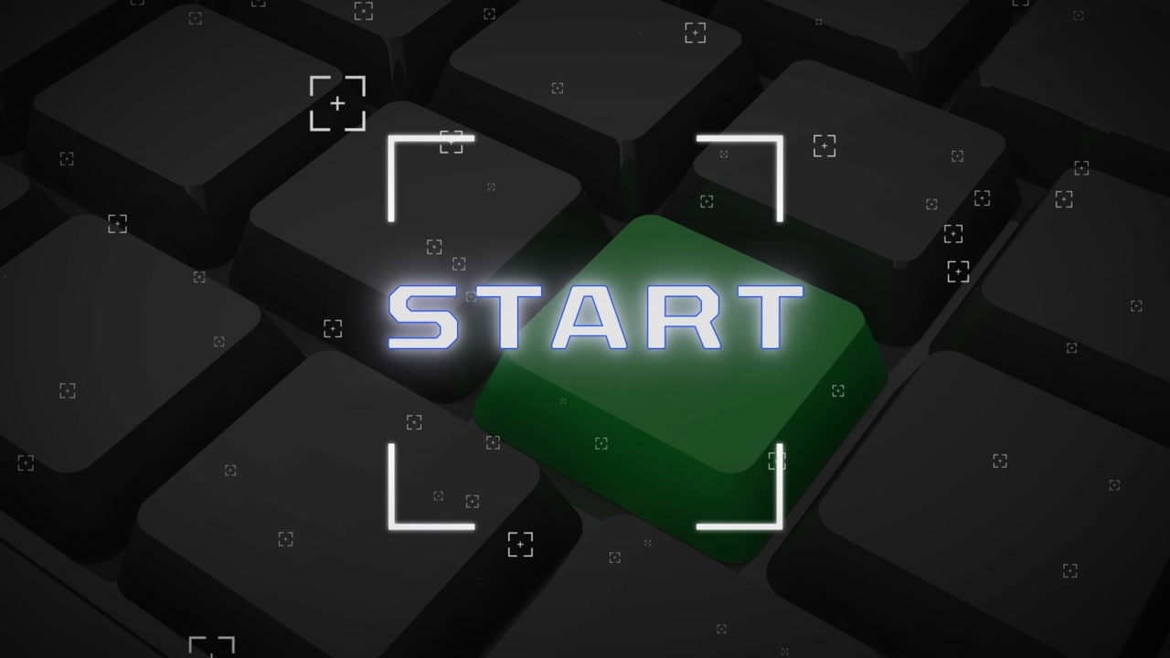 Animation of data processing and start text over keyboard