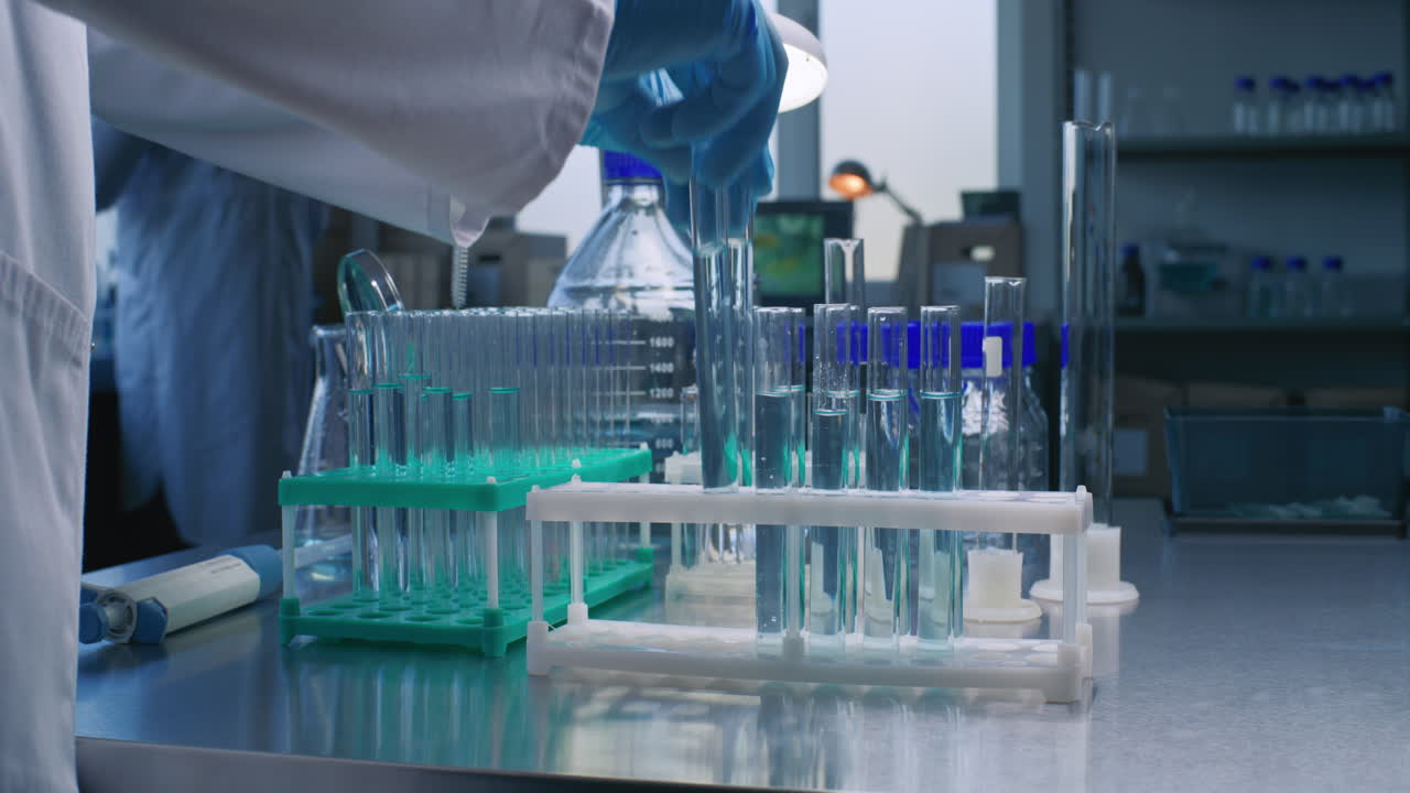 Scientist performing an experiment in a laboratory