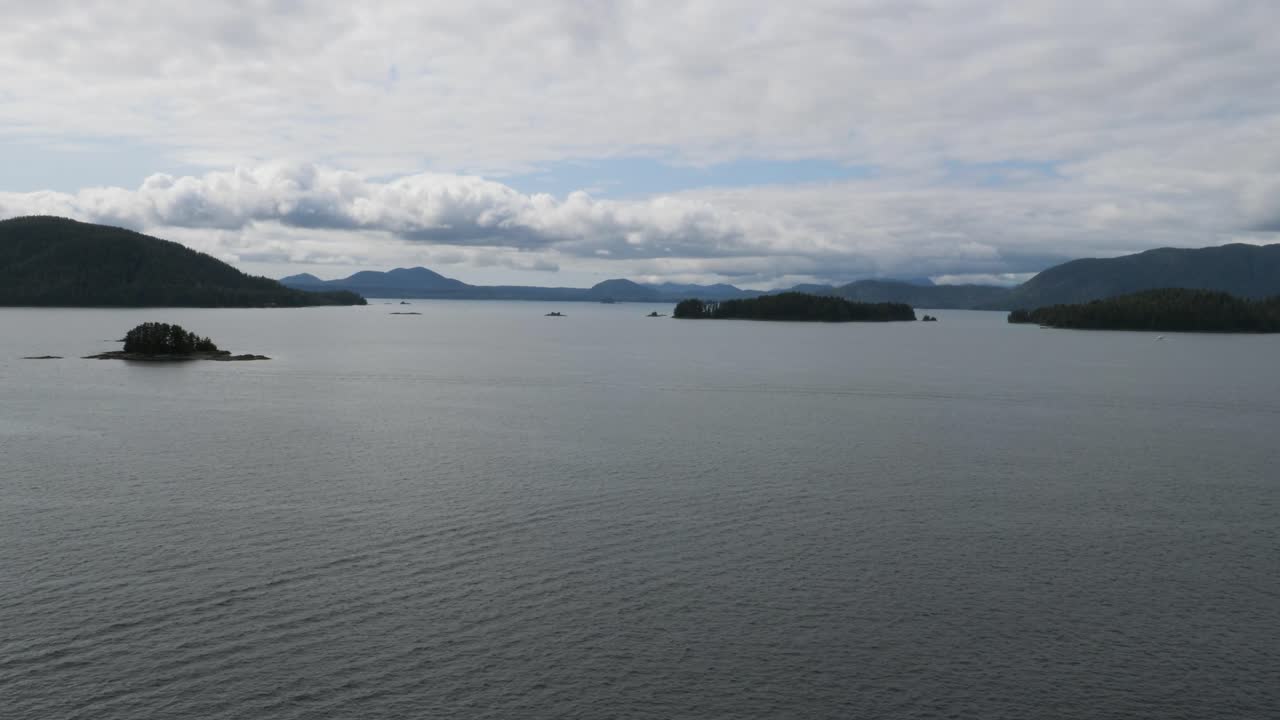 Small rocky islands, landscape at Starrigavan Bay, Sitka, Alaska.