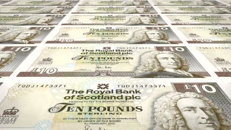 billetes de diez libras escocesas de escocia, dinero en efectivo, bucle