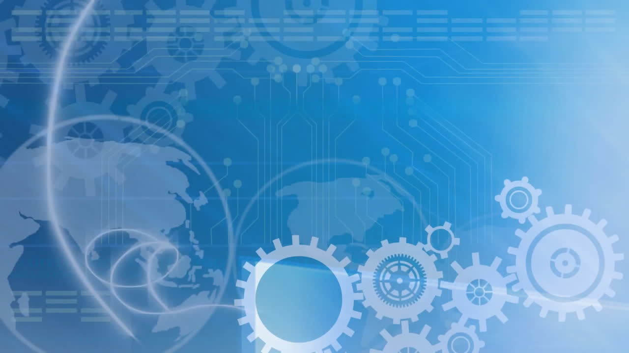 지구,, 데이터 프로세싱을 파란색 배경으로 애니메이션