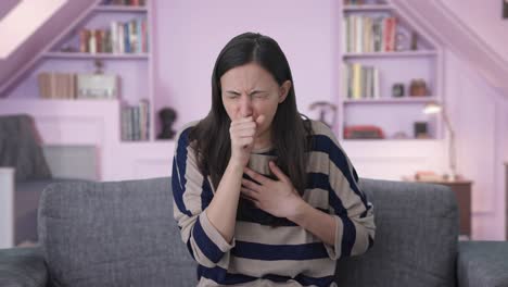 Sick-Indian-girl-suffering-from-cold-and-cough