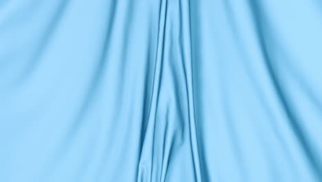 animation of the curtain fabric in blue.