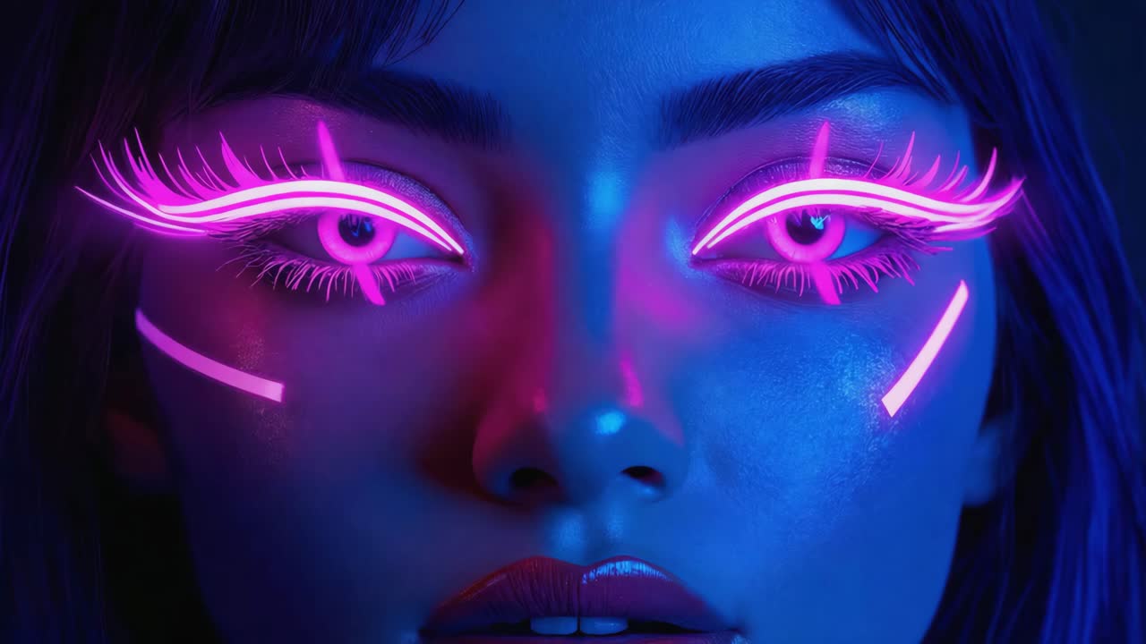 Neon Makeup Close-Up