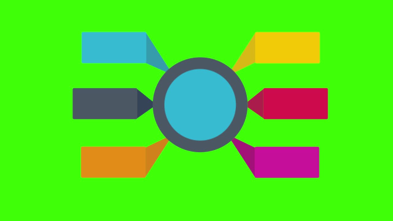 녹색 화면 배경에 인포그래픽 아이콘의 애니메이션