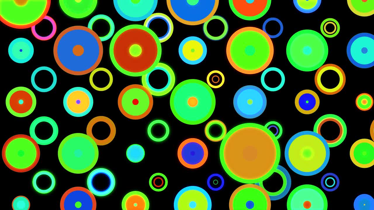 Abstract Colorful Animated Circle Rings Video Loop Background – 4k Resolution Midle Composition. Seamless Loop