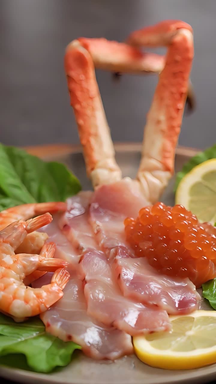 Deliziosi frutti di mare su sfondo sfocato