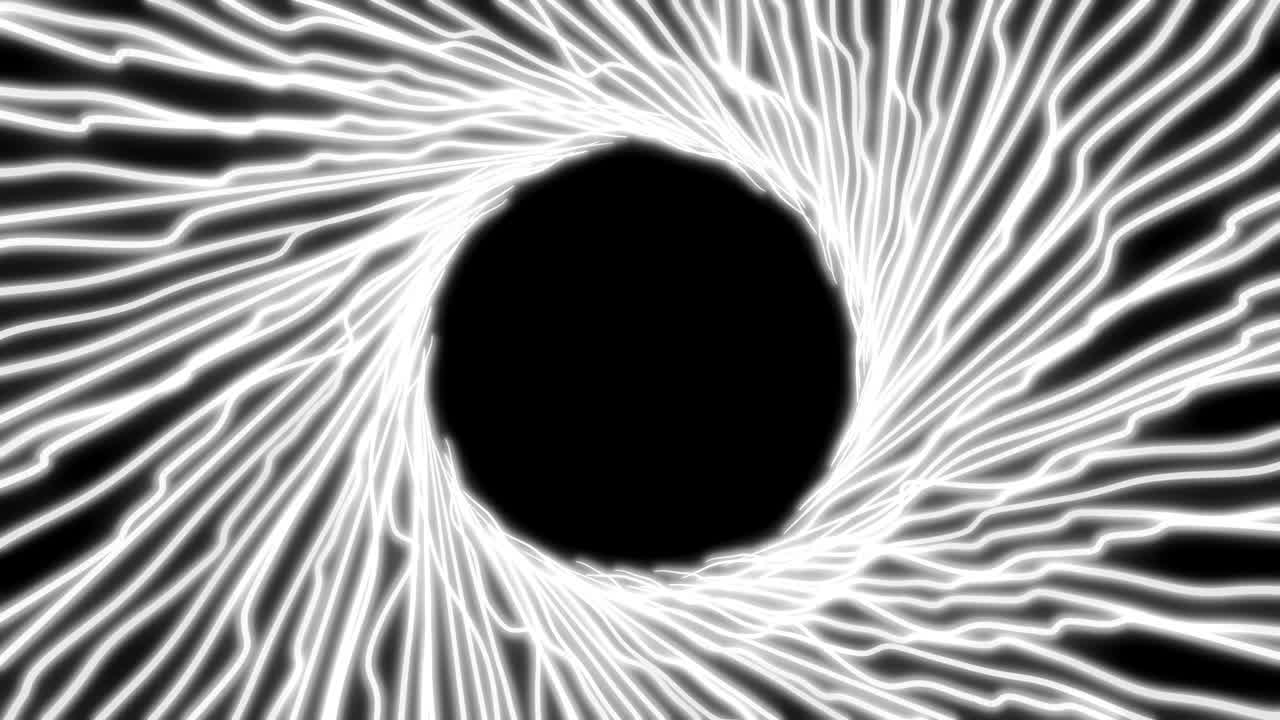 4k luz ultravioleta abstracta líneas de neón brillantes.