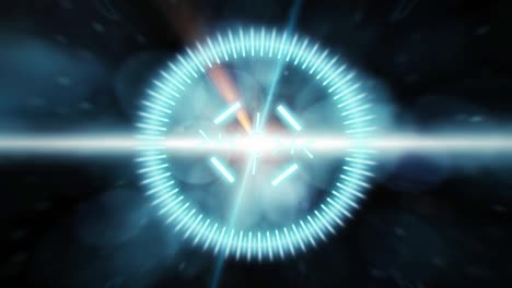 animación en 2d de un objetivo con un fondo de resaltos anamórficos